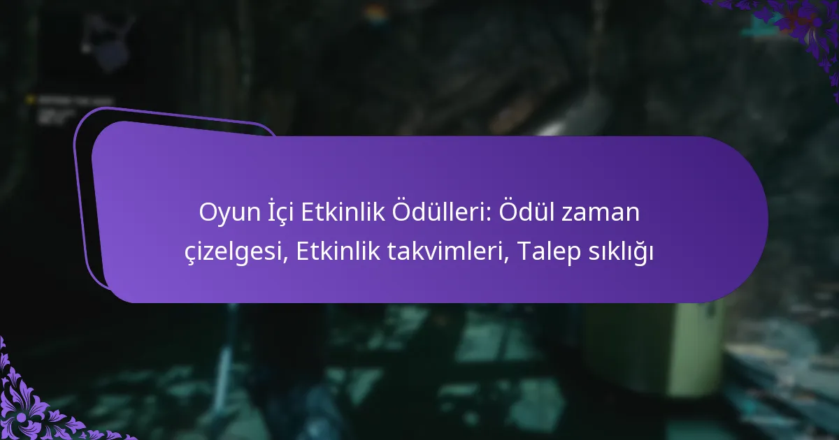 Oyun İçi Etkinlik Ödülleri: Ödül zaman çizelgesi, Etkinlik takvimleri, Talep sıklığı