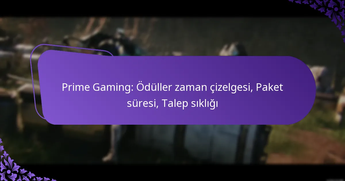 Prime Gaming: Ödüller zaman çizelgesi, Paket süresi, Talep sıklığı