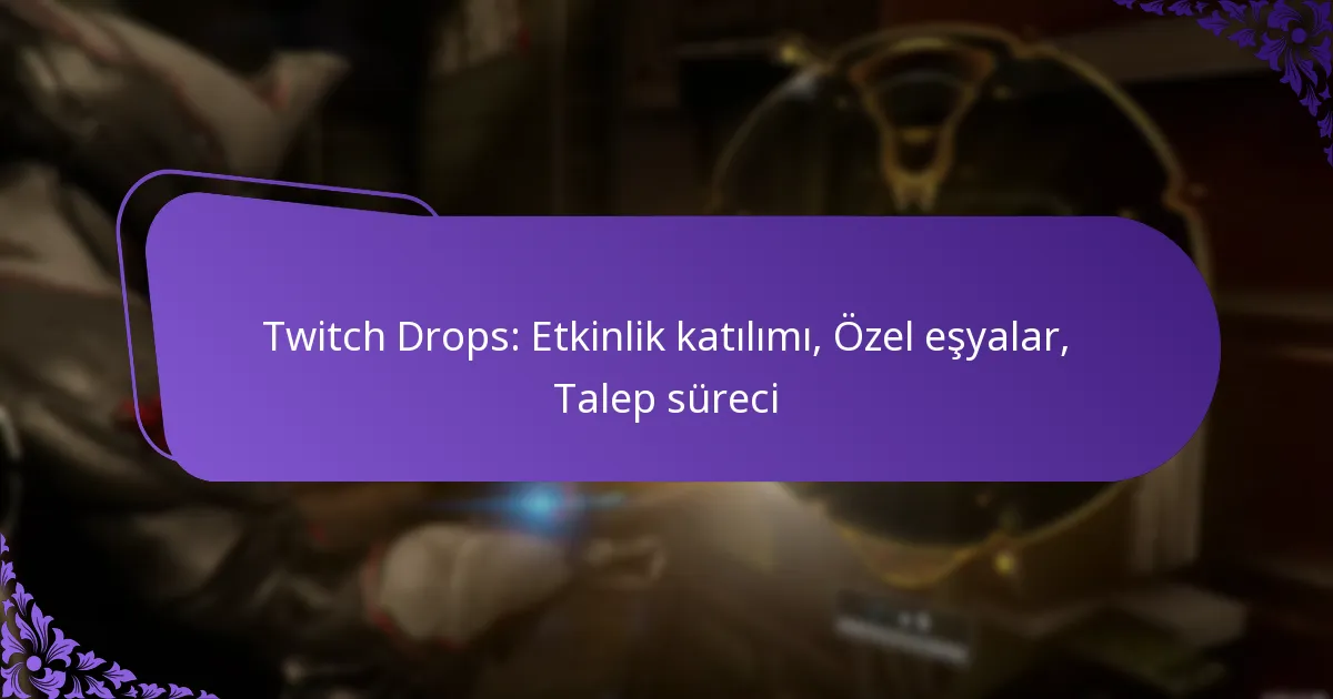 Twitch Drops: Etkinlik katılımı, Özel eşyalar, Talep süreci
